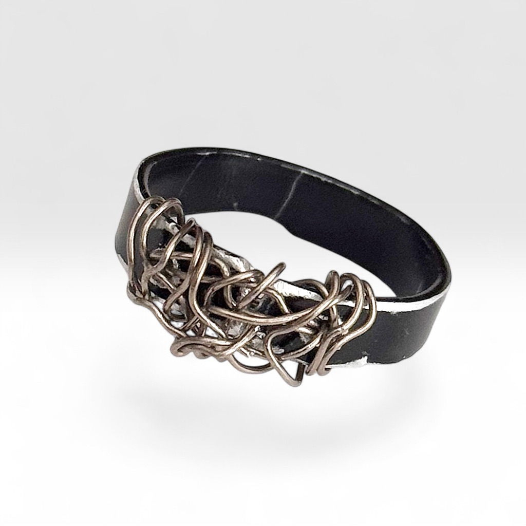 5 For $25alternative Grunge Goth Gothic Black Aluminum Ring